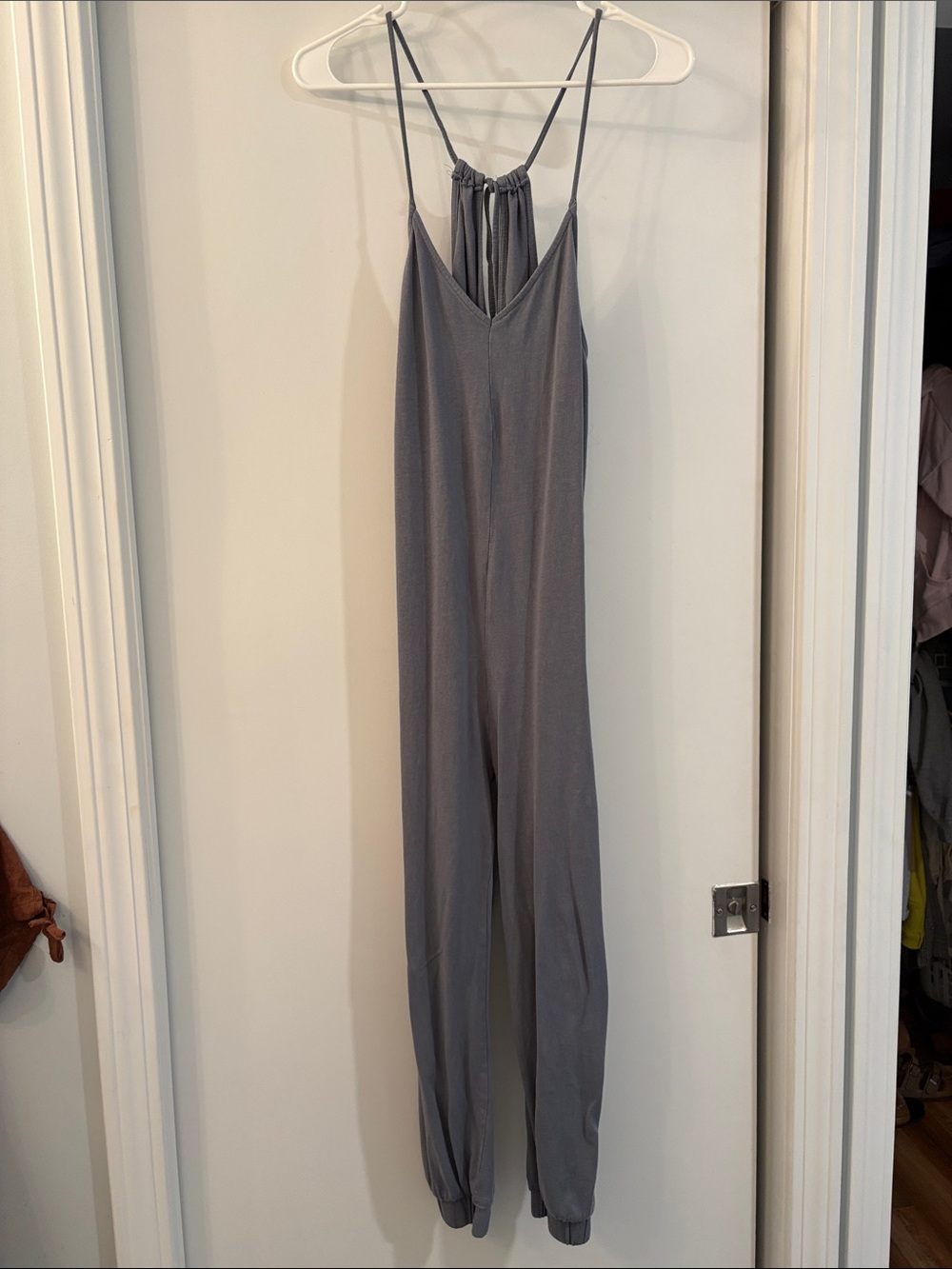 Zara Blue Gray Sleeveless Jumpsuit with Gathered Back